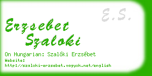 erzsebet szaloki business card