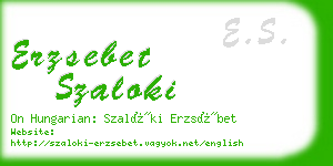 erzsebet szaloki business card